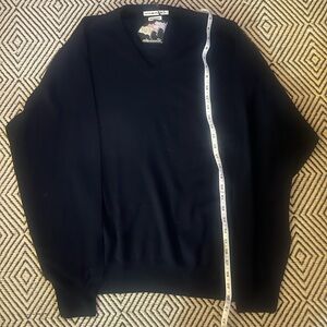 Peter Millar V-Neck Sweater 100% Merino Wool - Navy Blue - Men’s XL